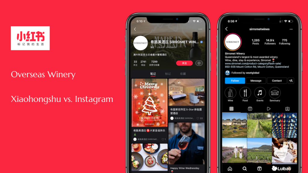 overseas brand landing on xiaohongshu for chinese audience with screenshot example of sirromet winery account
